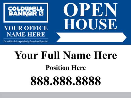 4mm Coroplast - Coldwell Banker Open House Arrow Right