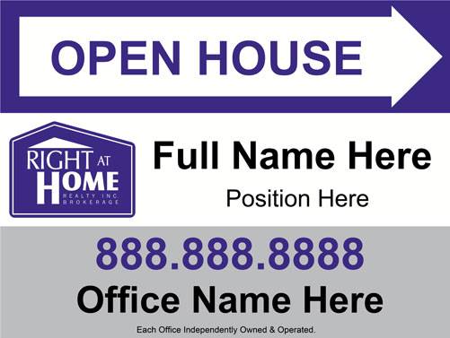 4mm Coroplast - Right At Home Open House Top White Arrow Right
