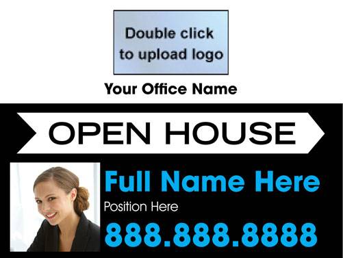 4mm Coroplast - Independent Agent Open House Small Arrow Right with Photo