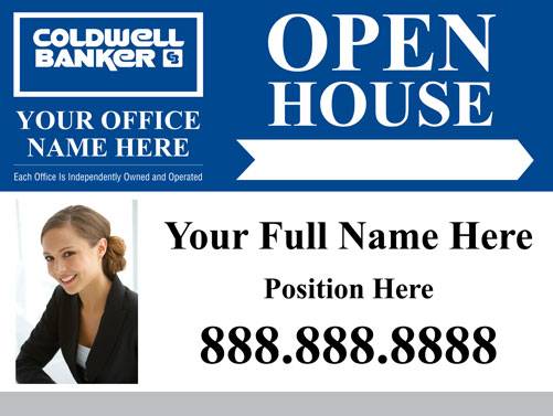 4mm Coroplast - Coldwell Banker Open House Arrow Right with Photo