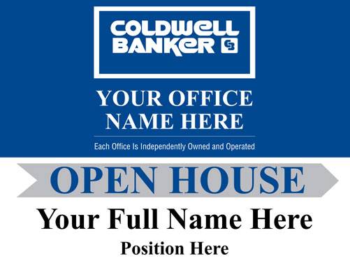 4mm Coroplast - Coldwell Banker Open House Grey Arrow Right