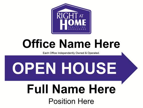 4mm Coroplast - Right At Home Open House Purple Arrow Right
