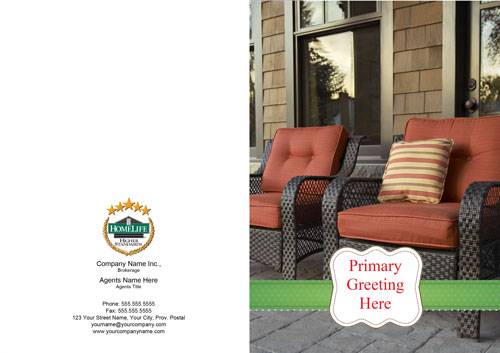 homelife red patio chairs green ribbon greeting