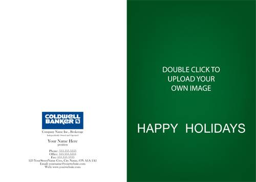 coldwell banker happy holidays full front custom photo card green
