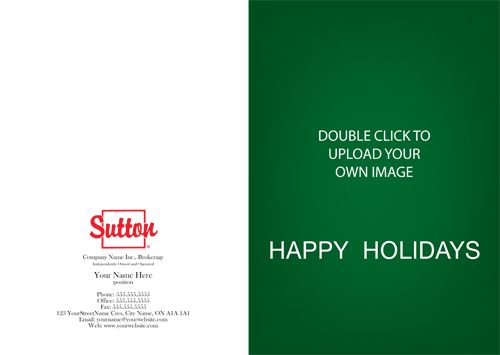 Sutton happy holidays full front custom photo card green