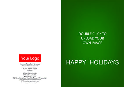 independent happy holidays full front custom photo card green