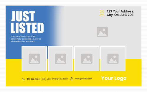 Postcard - RealEstate - Yellow Bar 8x5