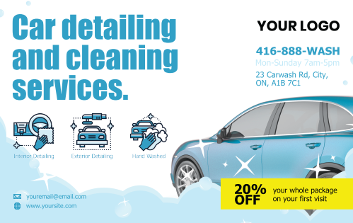 Postcard - Car Detail & Cleaning Services - Bubbles 8x5