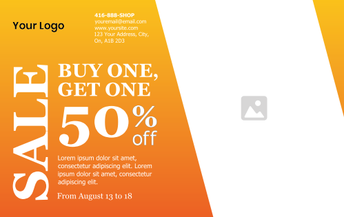 Postcard - Clothing Retail Store - Orange Gradient 8x5