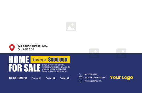 Postcard - RealEstate - Dark Blue 8.5x5.5