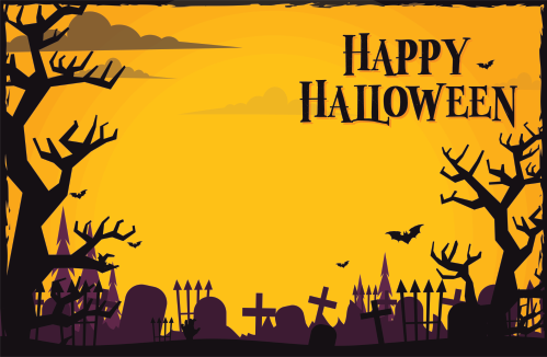 Halloween Greeting Cards - Happy Halloween - Orange Sky