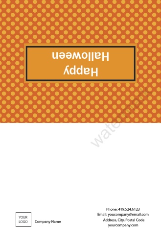 Occasion-Greeting Card-Halloween-Black and Orange-Small Dots