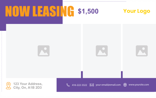 Postcard - RealEstate - Purple and Orange 8x5