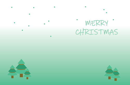 Christmas Greeting Cards -  Green trees  (2)