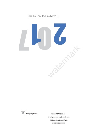 Occasion-Greeting Card-New Year-Blue and Grey