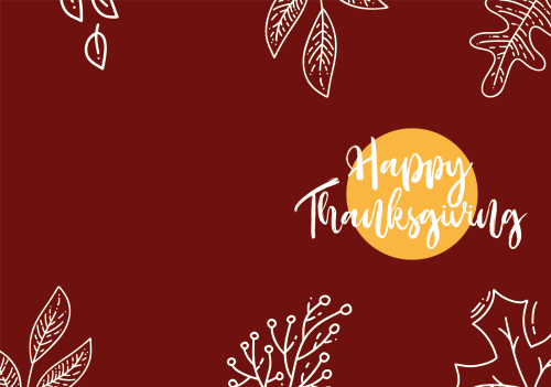 Thanksgiving - Happy Thanksgiving - Full Maroon 10x7