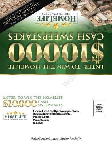 Homelife Sweepstakes Front