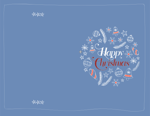 Christmas Greeting Cards - light blue Christmas pack