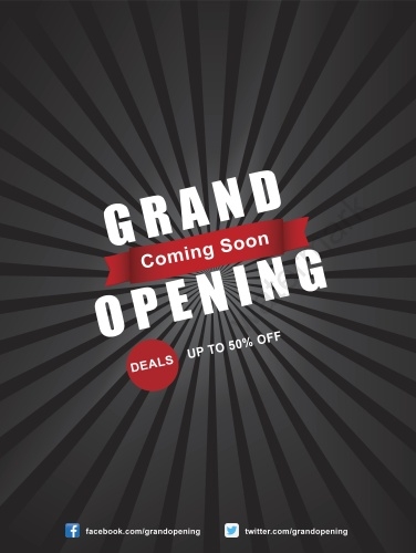 Generic-Grand Opening-Coroplast-Black Stripes