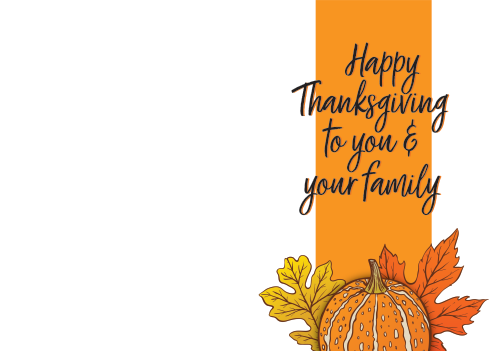 Thanksgiving - Happy Thanksgiving - Orange Line 10x7