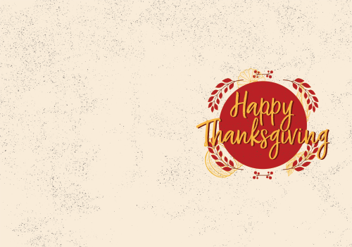 Thanksgiving - Happy Thanksgiving - Red Circle 10x7