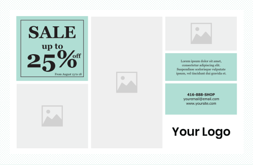 Postcard - Clothing Retail Store - Blue Boxes 8.5x5.5