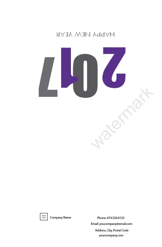 Occasion-Greeting Card-New Year-Purple and Grey