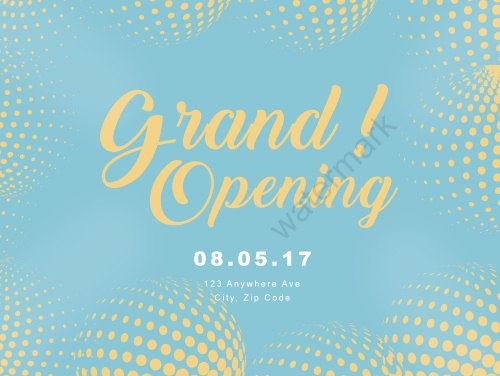 Generic-Grand Opening-Coroplast-Blue-Polka Dot