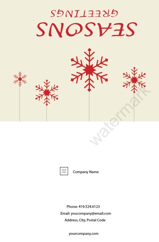 Occasion-Greeting Card-Generic-Red Snowflakes