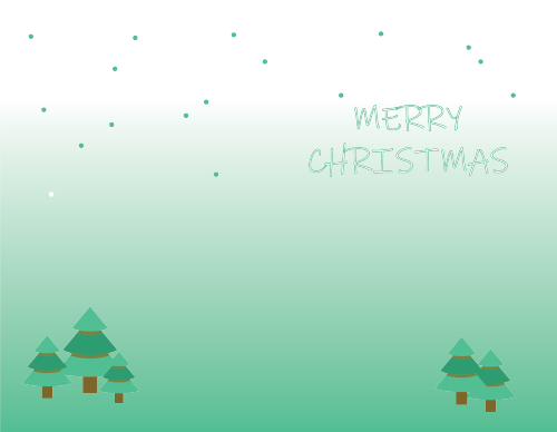 Christmas Greeting Cards - green trees