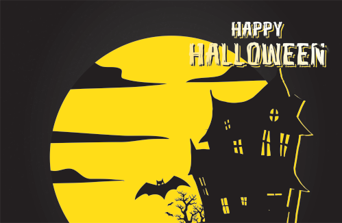 Halloween Greeting Cards - Happy Halloween - Yellow Moon