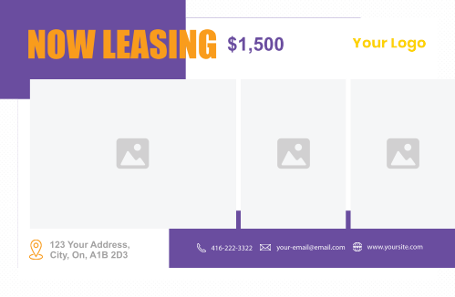 Postcard - RealEstate - Purple and Orange 8.5x5.5
