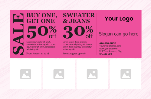 Postcard - Clothing Retail Store - Pink Box 8.5x5.5