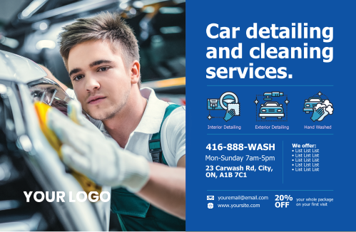 Postcard - Car Detail & Cleaning Services - Only Blue