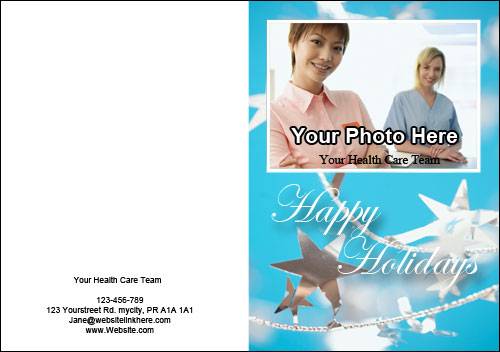 holiday photo card metal stars