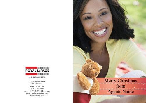 royal lepage holiday photo card bear stocking