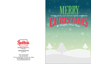 Sutton holiday greeting card snow illustration