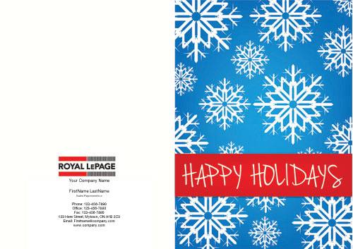 royal lepage blue background snowflakes red greeting