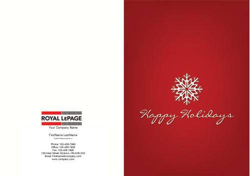 royal lepage happy holiday red background snowflake