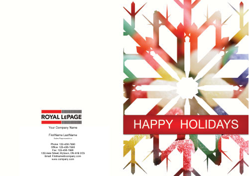 royal lepage happy holiday candy snowflake script red plain font