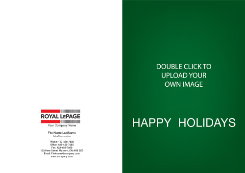 royal lepage happy holidays full front custom photo card green