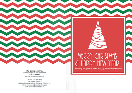 Holiday Greeting Card ZigZag Stripe Background