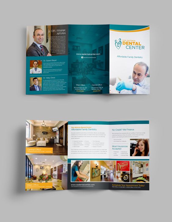 dentist brochure or pamphlet with trifold